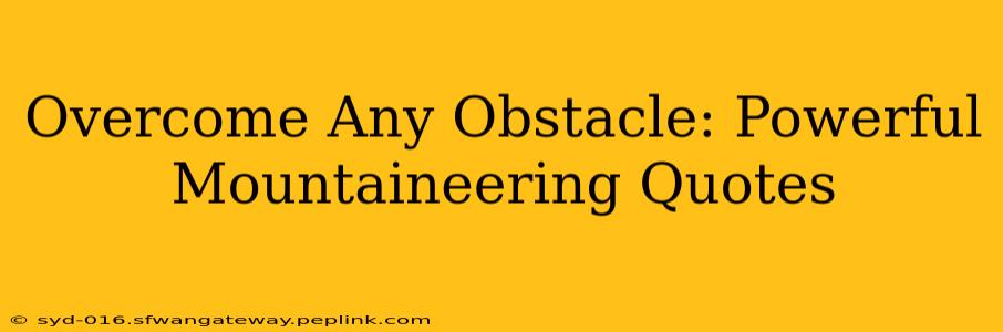 Overcome Any Obstacle: Powerful Mountaineering Quotes